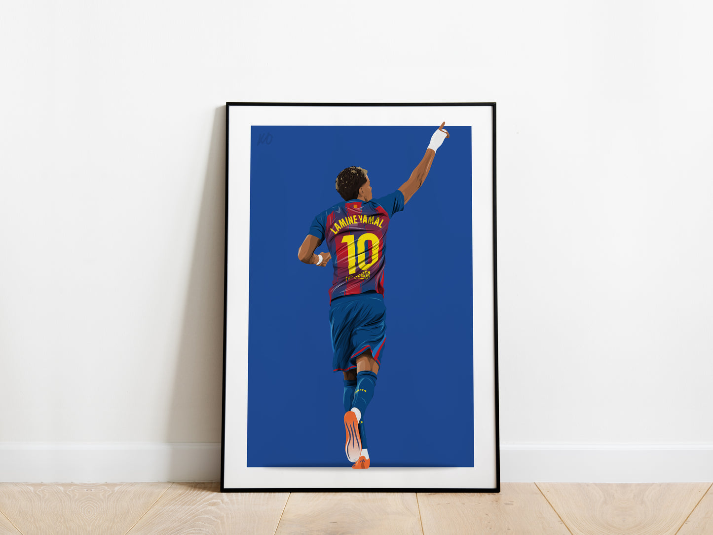 Lamine Yamal Point Celebration Barcelona Poster