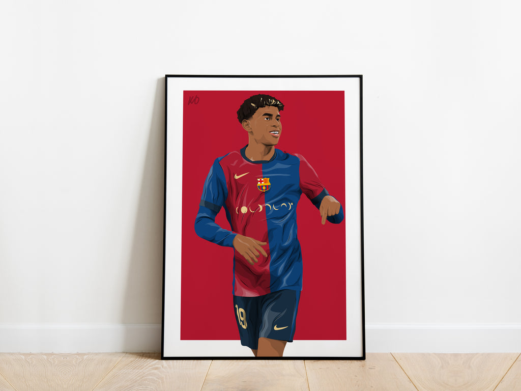Lamine Yamal El Clasico Portrait Barcelona Poster - KDDesigns6
