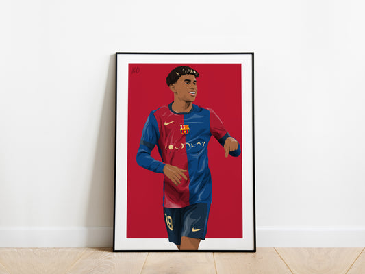 Lamine Yamal El Clasico Portrait Barcelona Poster