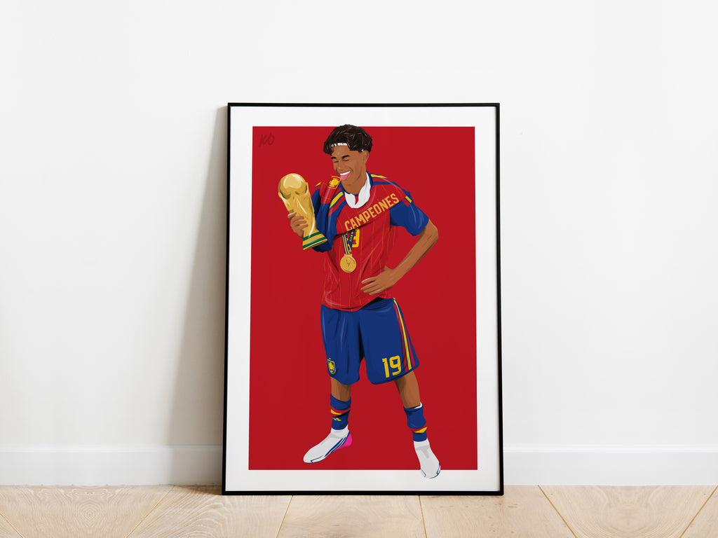 Lamine Yamal World Cup 2026 Trophy Spain Poster