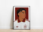 Lamine Yamal Headband Portrait Spain Poster