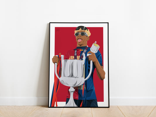 Lamine Yamal Copa Del Rey Trophy Barcelona Poster