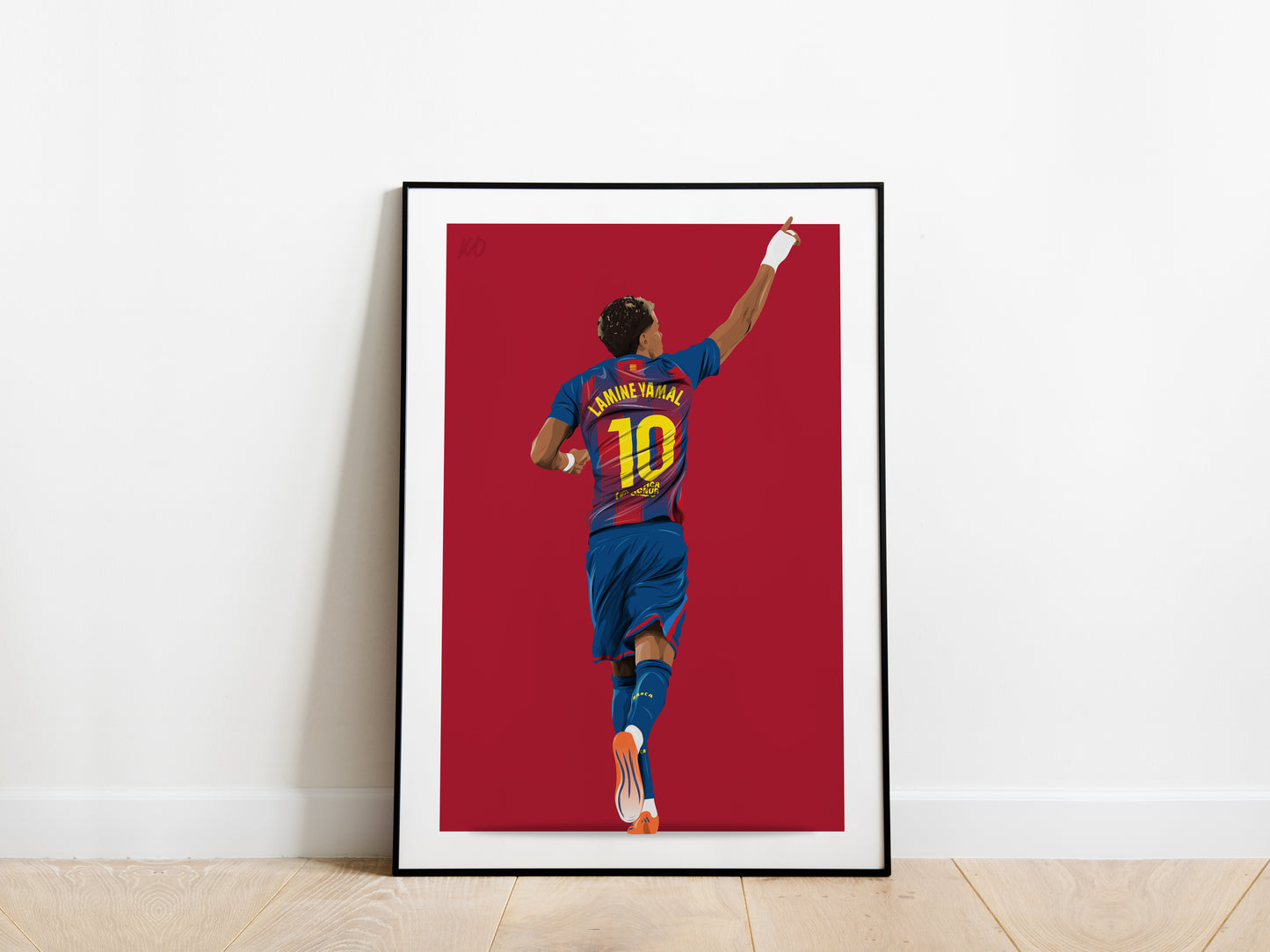 Lamine Yamal Point Celebration Barcelona Poster