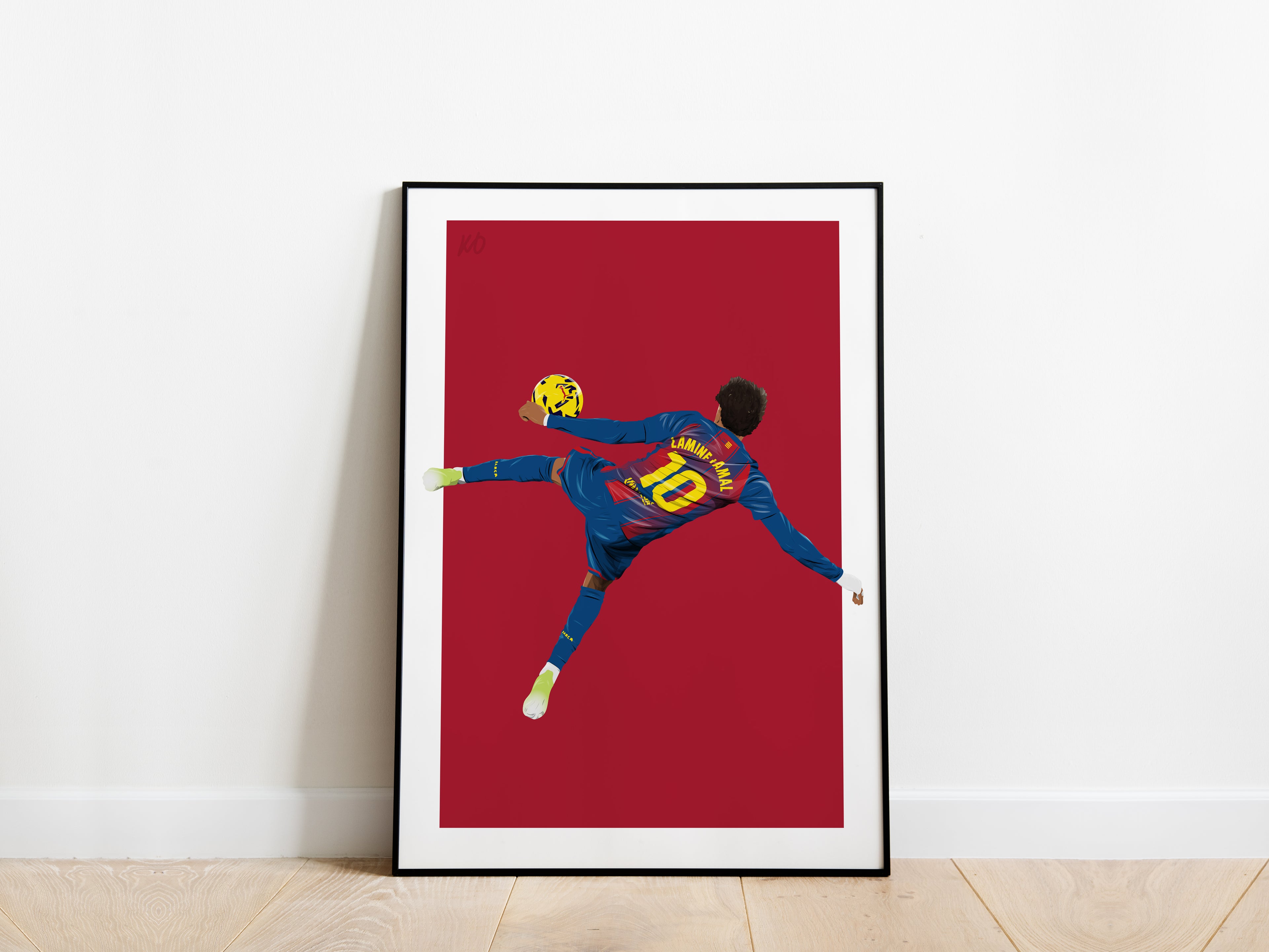 Lamine Yamal Point Overhead Kick FC Barcelona Poster