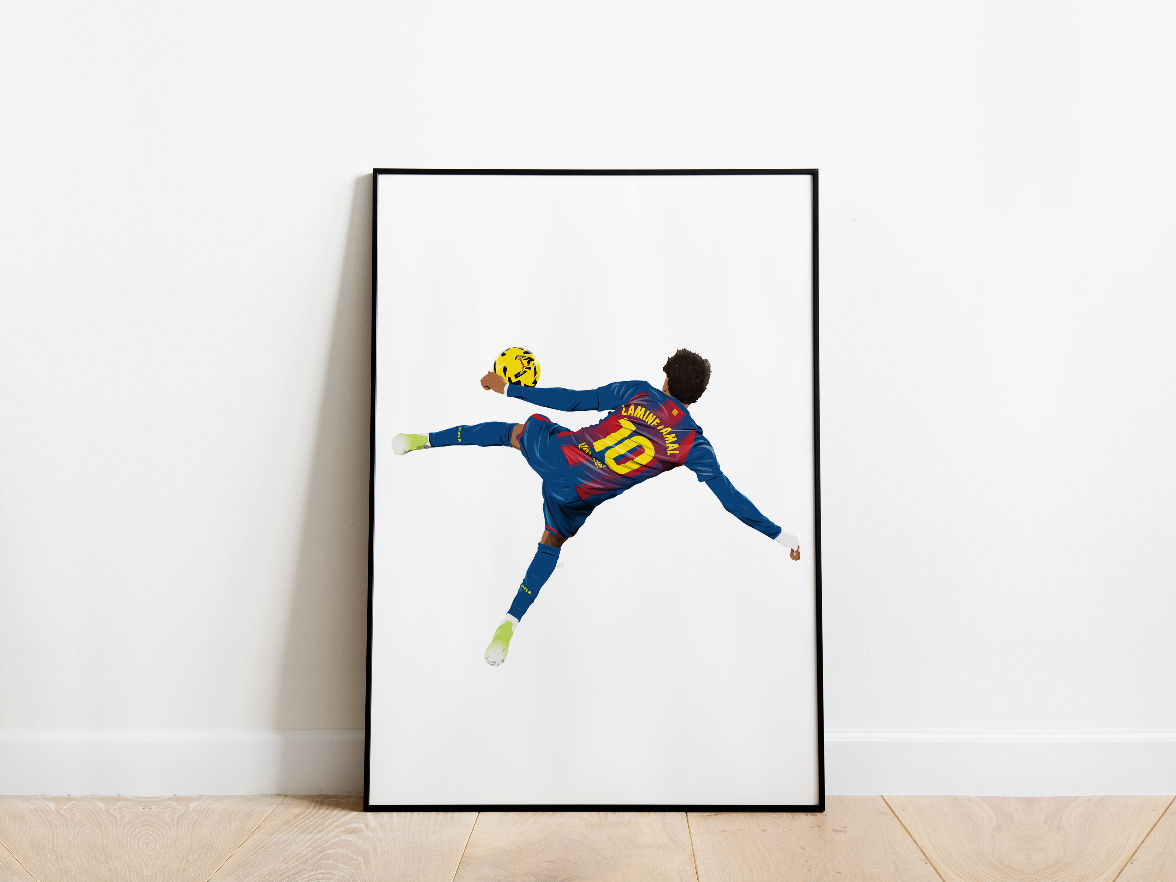 Lamine Yamal Point Overhead Kick FC Barcelona Poster