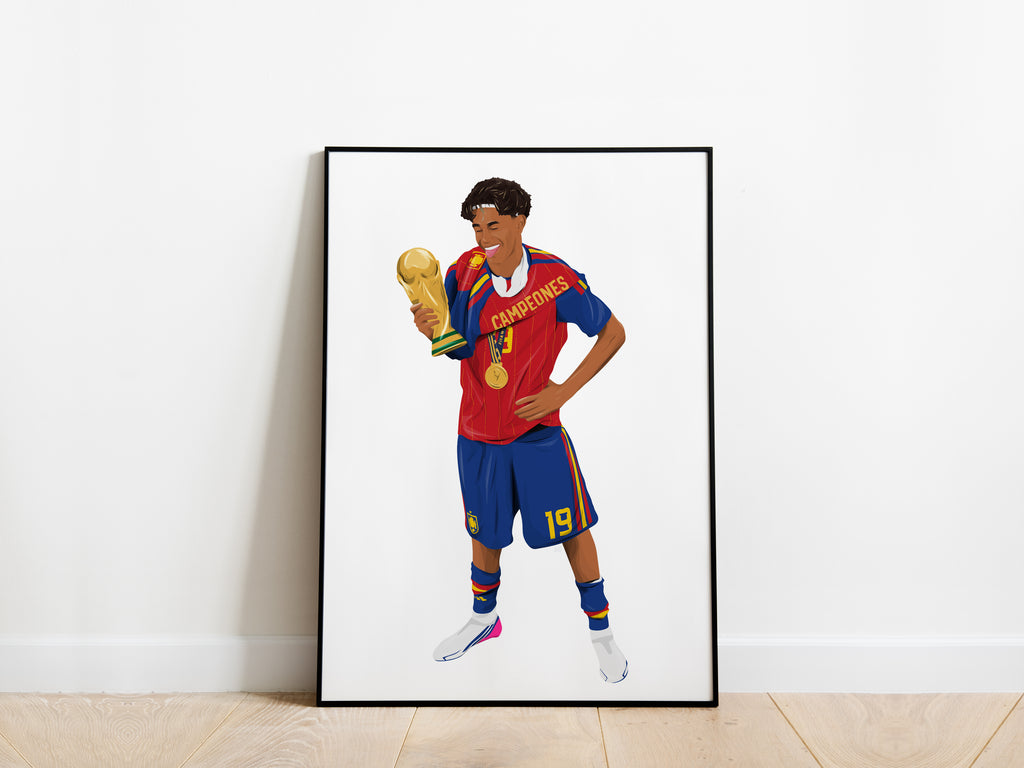 Lamine Yamal World Cup 2026 Trophy Spain Poster