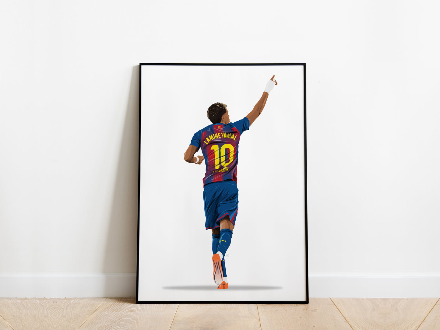 Lamine Yamal Point Celebration Barcelona Poster