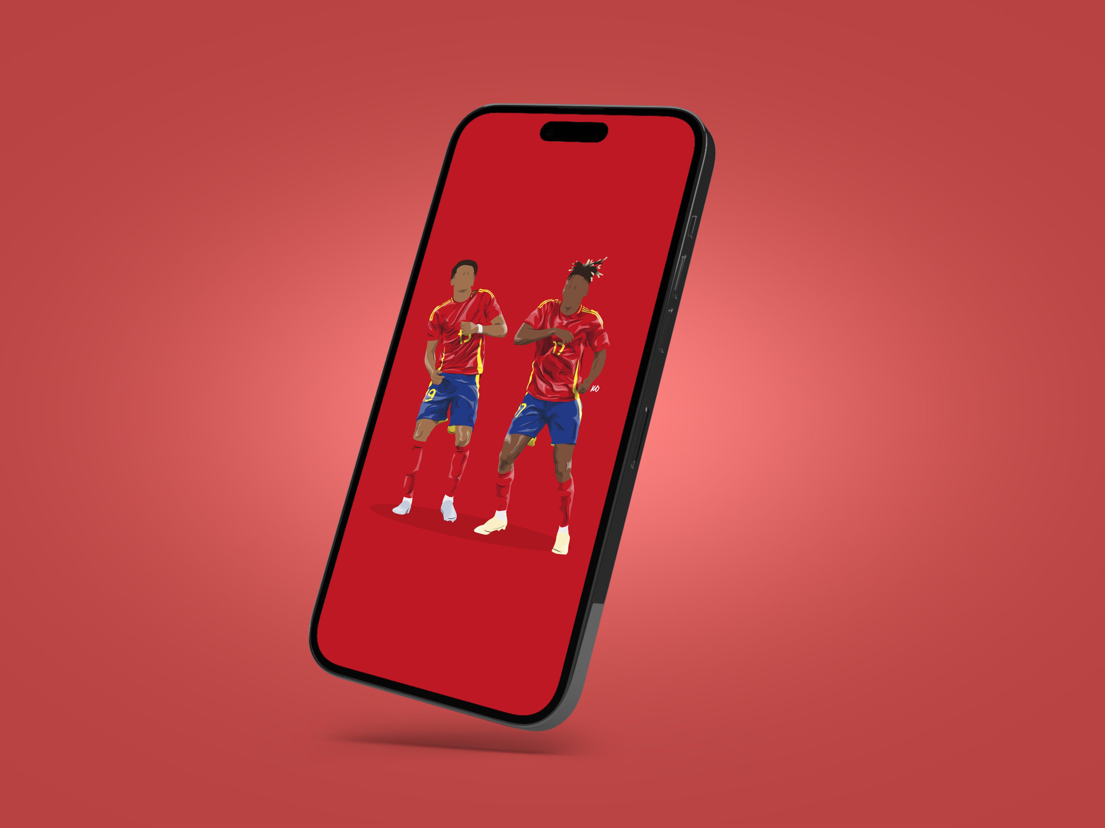 Lamine Yamal, Nico Williams Spain Wallpaper - KDDesigns6