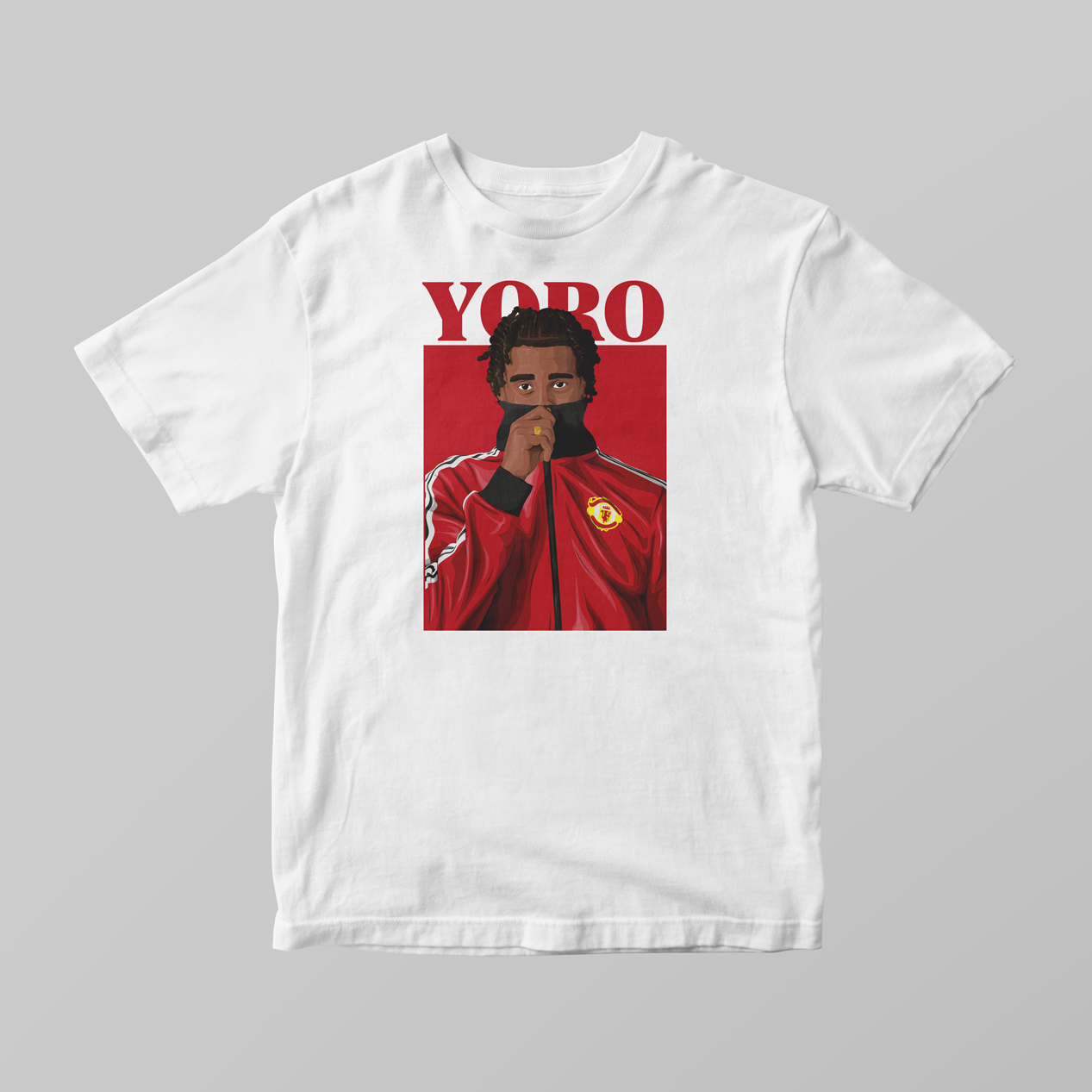 Leny Yoro Manchester United Graphic T-Shirt | Premium Illustrated Tee - KDDesigns6