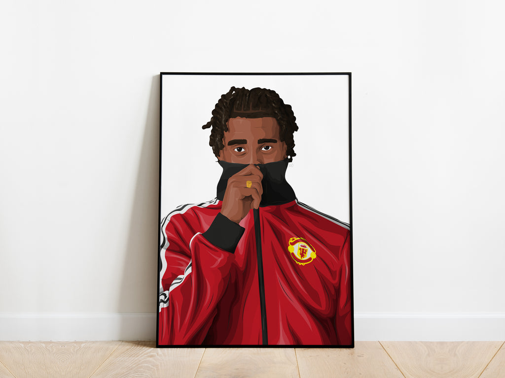 Leny Yoro Portrait Manchester United Poster - KDDesigns6