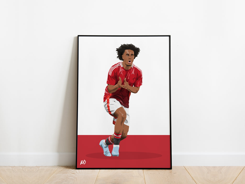Joshua Zirkzee Celebration Manchester United Poster - KDDesigns6