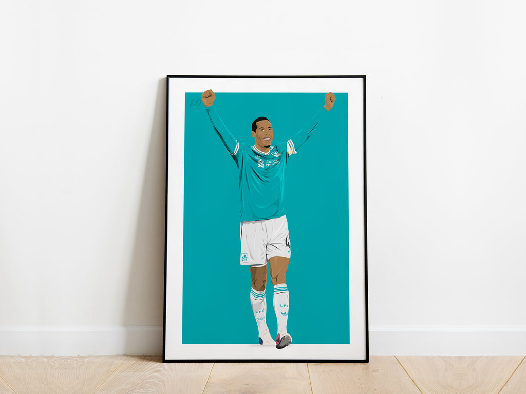 Virgil van Dijk 25/26 Liverpool Poster - KDDesigns6