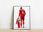 Virgil Van Dijk Premier League Trophy Liverpool Poster - KDDesigns6