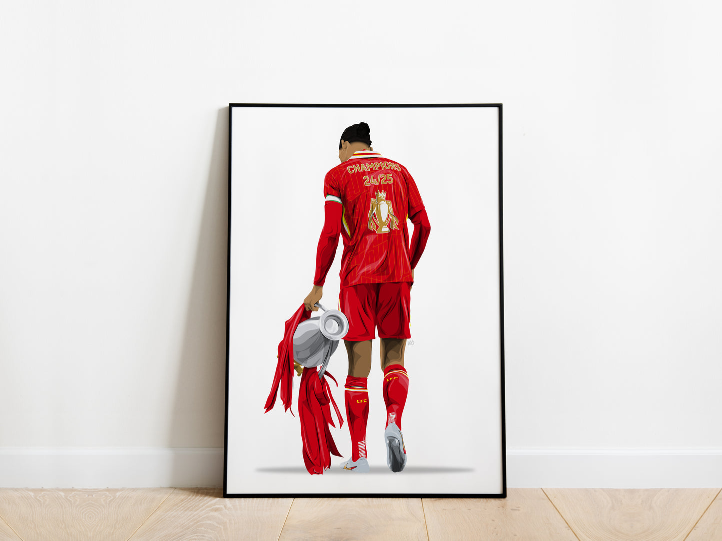 Virgil Van Dijk Premier League Trophy Liverpool Poster