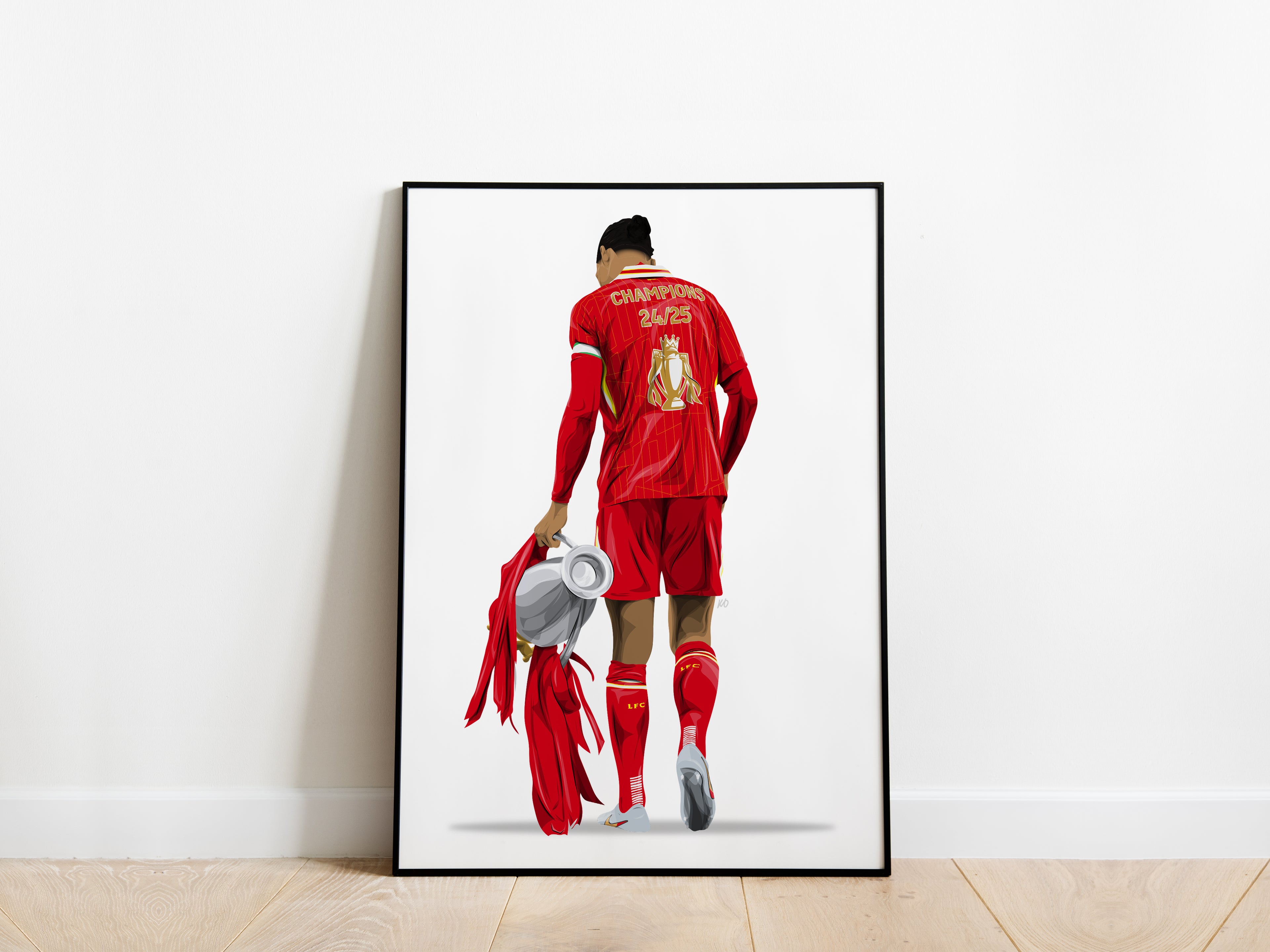 Virgil Van Dijk Premier League Trophy Liverpool Poster - KDDesigns6