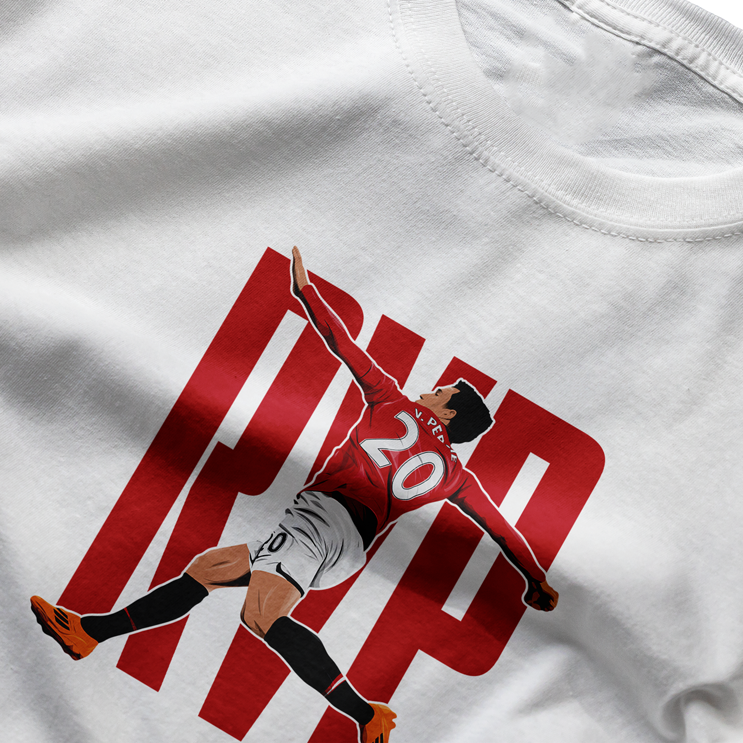 Robin van Persie Manchester United Graphic T-Shirt | Premium Illustrated Tee - KDDesigns6